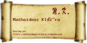 Matheidesz Klára névjegykártya
