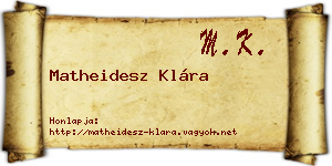 Matheidesz Klára névjegykártya